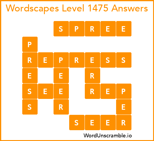 Wordscapes Level 1475 Answers