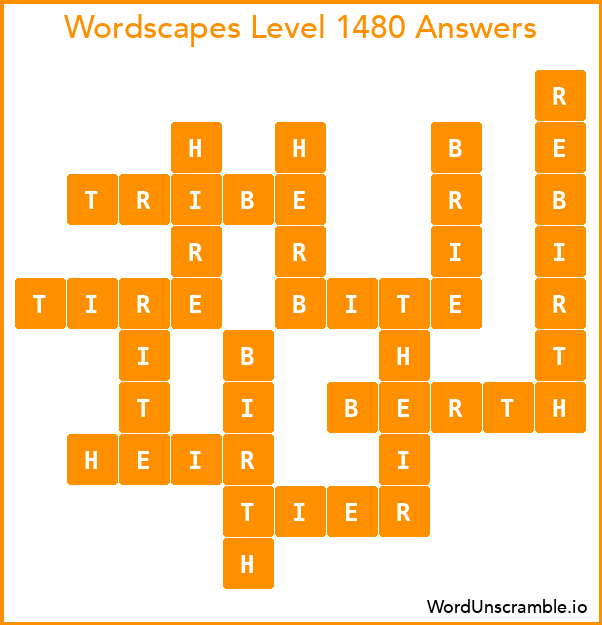 Wordscapes Level 1480 Answers