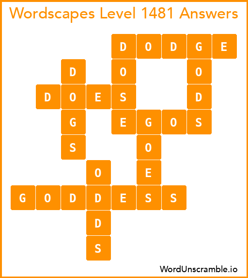 Wordscapes Level 1481 Answers