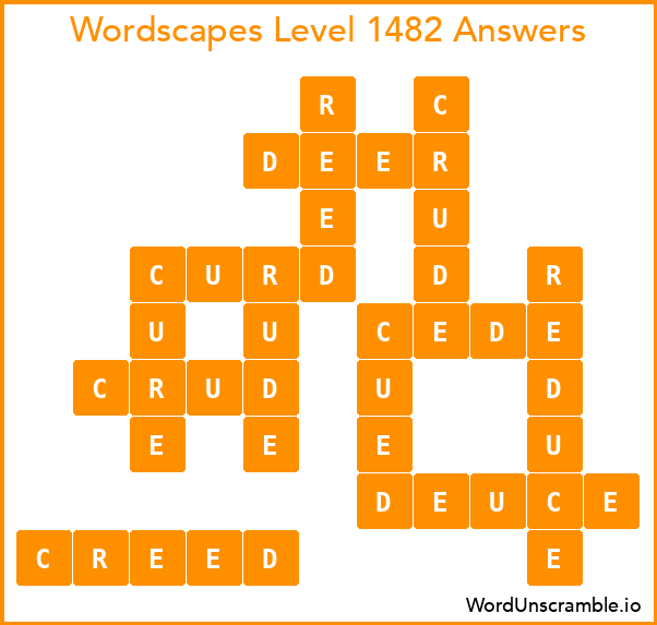 Wordscapes Level 1482 Answers