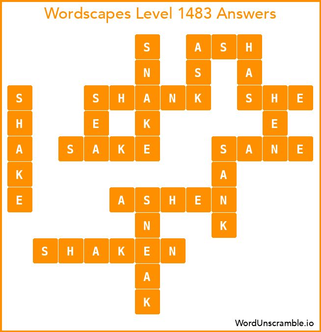 Wordscapes Level 1483 Answers
