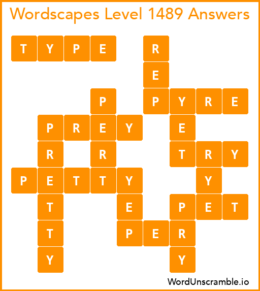 Wordscapes Level 1489 Answers
