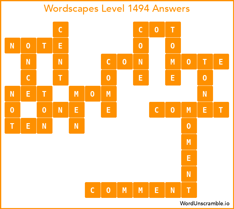 Wordscapes Level 1494 Answers