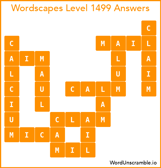 Wordscapes Level 1499 Answers