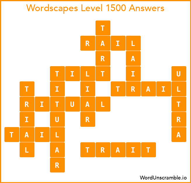Wordscapes Level 1500 Answers