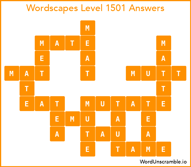 Wordscapes Level 1501 Answers