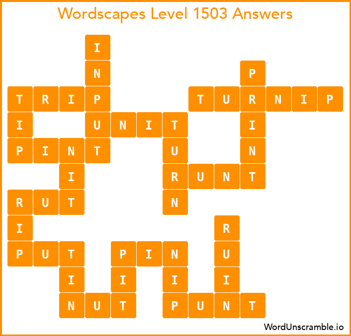 Wordscapes Level 1503 Answers