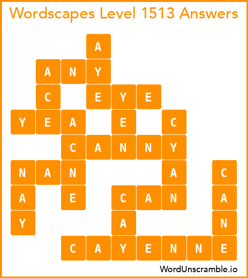 Wordscapes Level 1513 Answers