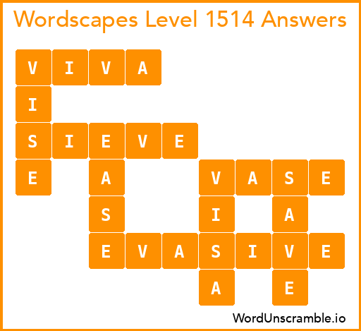 Wordscapes Level 1514 Answers