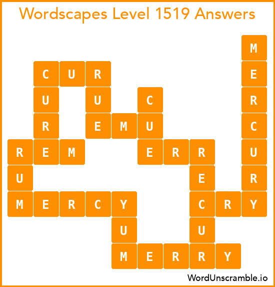 Wordscapes Level 1519 Answers