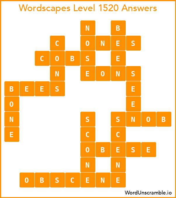 Wordscapes Level 1520 Answers