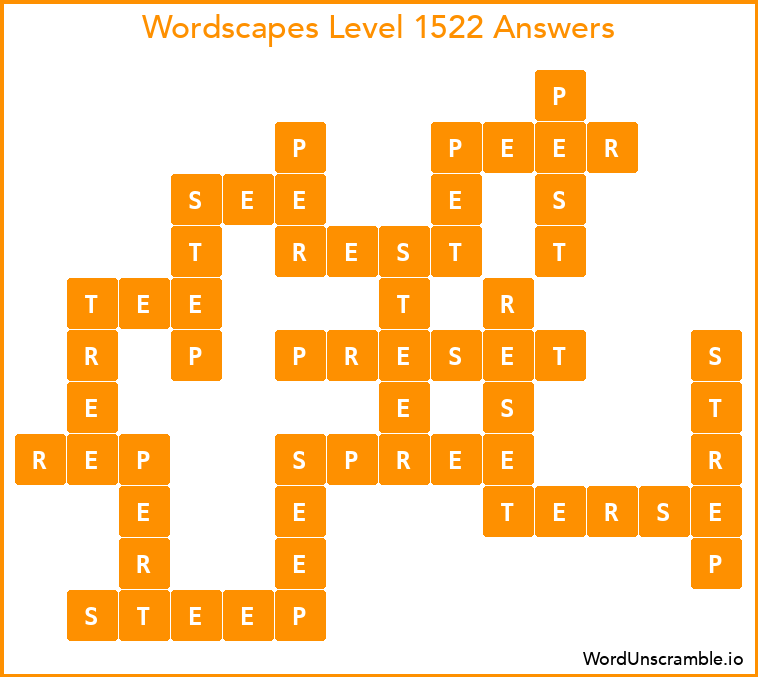 Wordscapes Level 1522 Answers