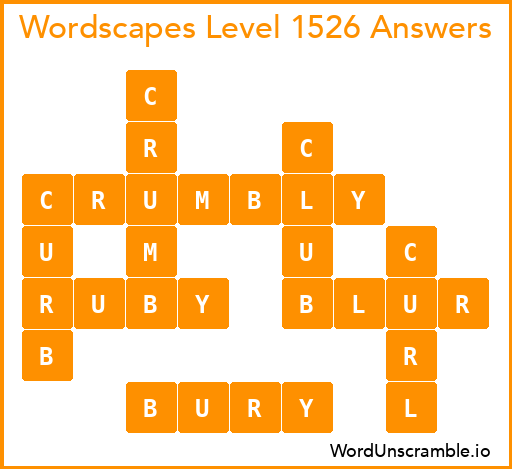 Wordscapes Level 1526 Answers