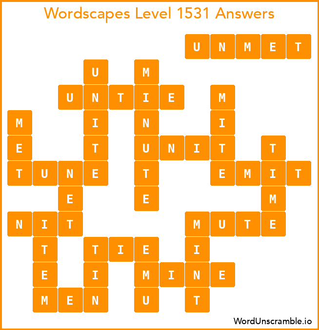 Wordscapes Level 1531 Answers