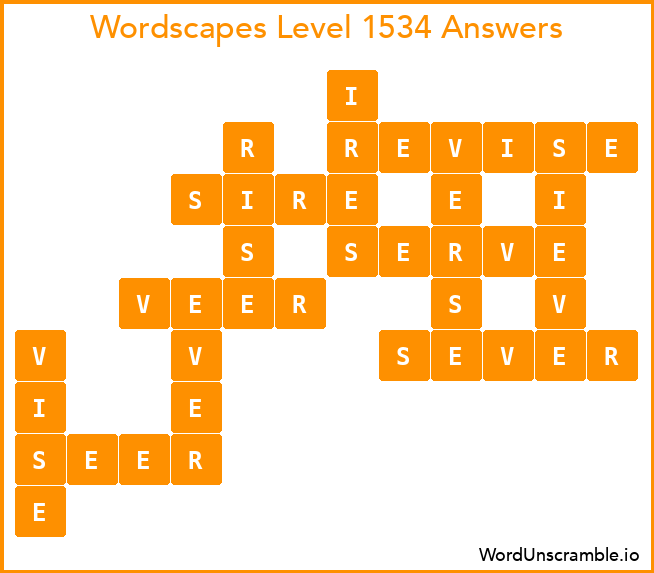 Wordscapes Level 1534 Answers