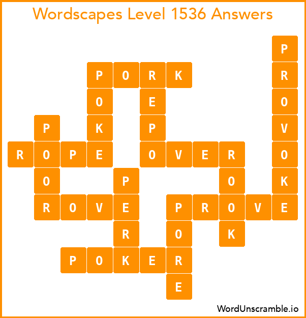 Wordscapes Level 1536 Answers
