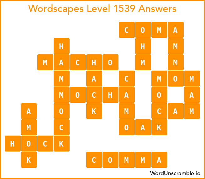 Wordscapes Level 1539 Answers