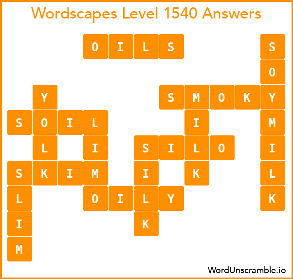 Wordscapes Level 1540 Answers