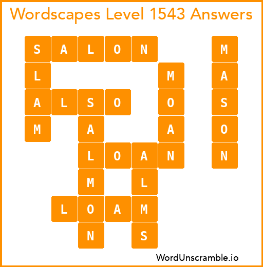 Wordscapes Level 1543 Answers