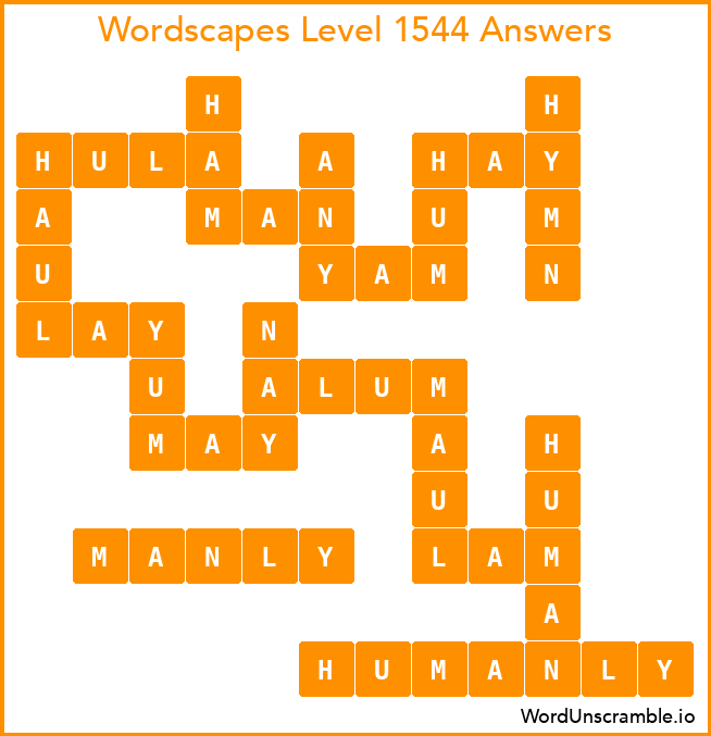 Wordscapes Level 1544 Answers