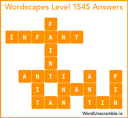 Wordscapes Level 1545 Answers