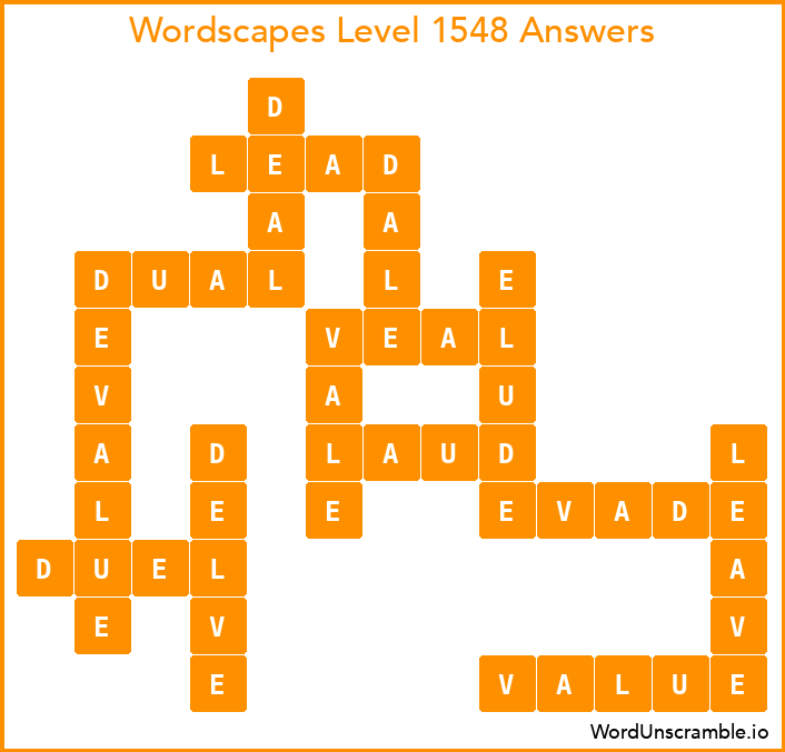 Wordscapes Level 1548 Answers