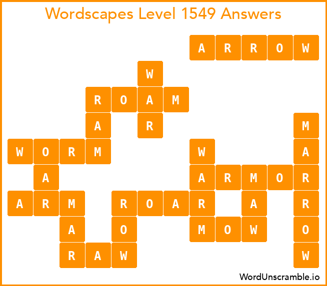 Wordscapes Level 1549 Answers