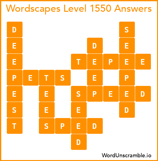 Wordscapes Level 1550 Answers