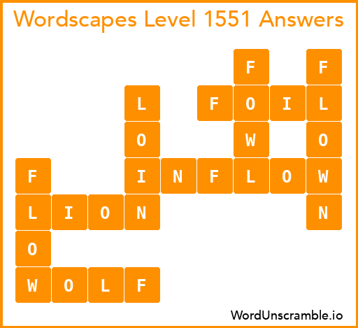 Wordscapes Level 1551 Answers