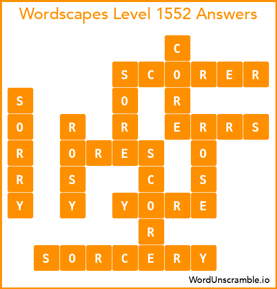 Wordscapes Level 1552 Answers