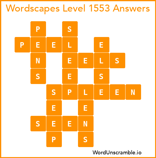 Wordscapes Level 1553 Answers