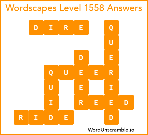 Wordscapes Level 1558 Answers