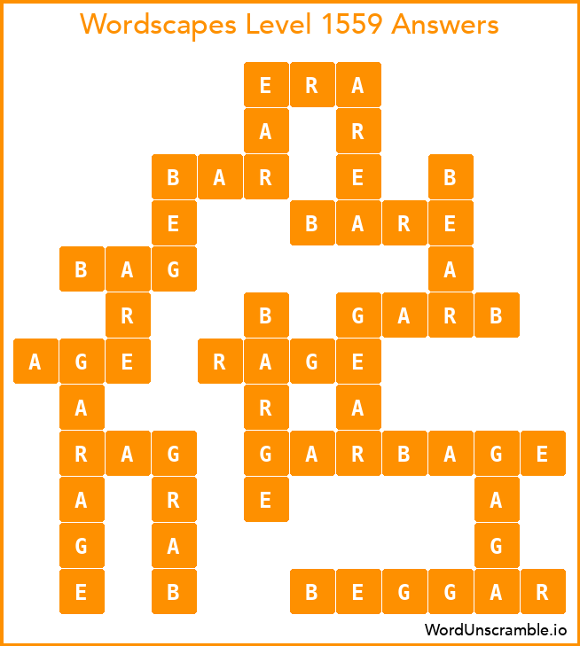 Wordscapes Level 1559 Answers