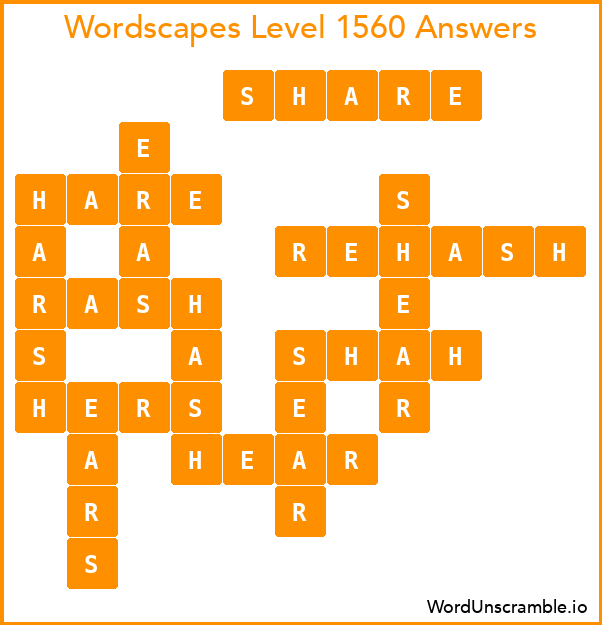 Wordscapes Level 1560 Answers
