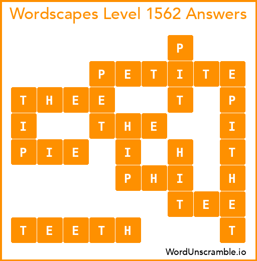 Wordscapes Level 1562 Answers