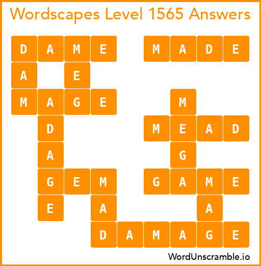 Wordscapes Level 1565 Answers