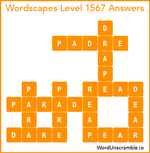 Wordscapes Level 1567 Answers