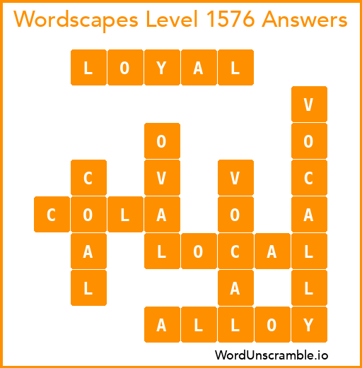 Wordscapes Level 1576 Answers