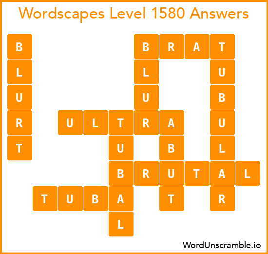 Wordscapes Level 1580 Answers