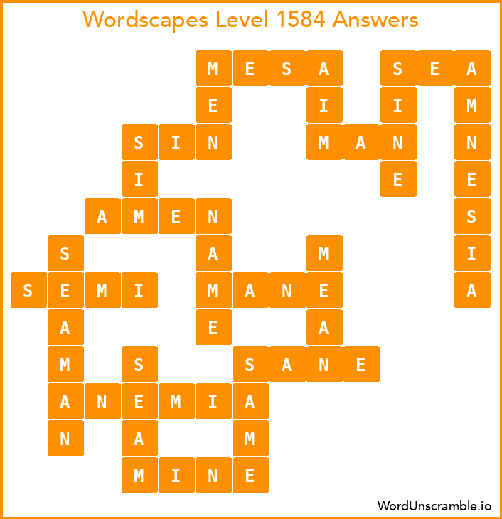 Wordscapes Level 1584 Answers