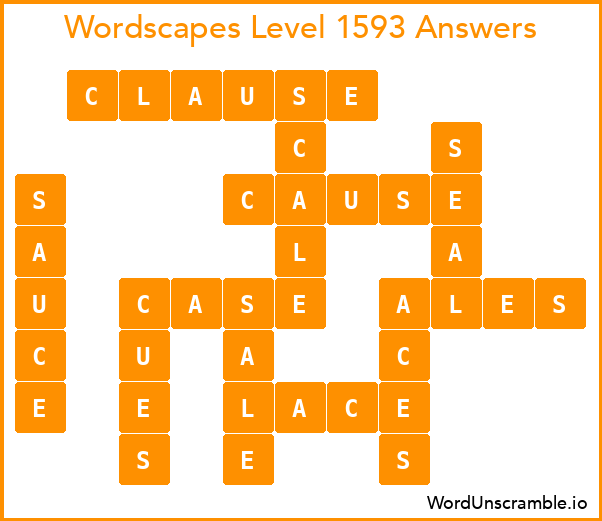 Wordscapes Level 1593 Answers
