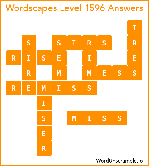 Wordscapes Level 1596 Answers