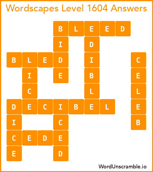 Wordscapes Level 1604 Answers