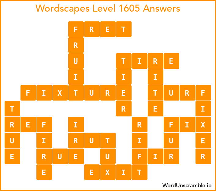 Wordscapes Level 1605 Answers