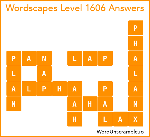 Wordscapes Level 1606 Answers