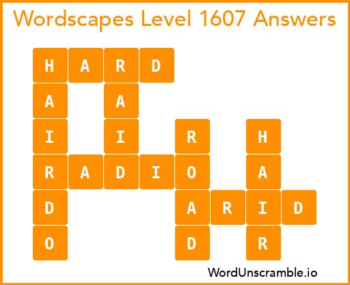 Wordscapes Level 1607 Answers