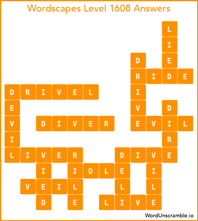 Wordscapes Level 1608 Answers