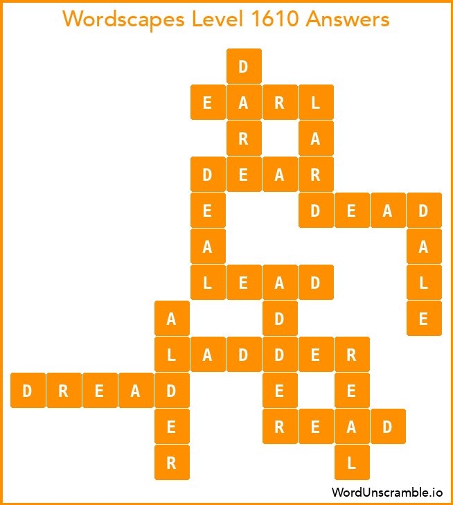 Wordscapes Level 1610 Answers