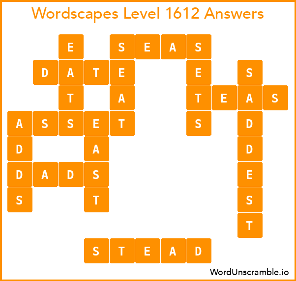 Wordscapes Level 1612 Answers
