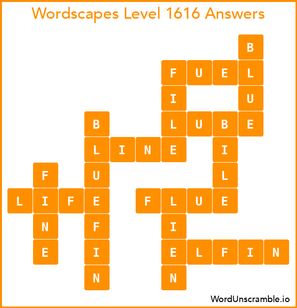 Wordscapes Level 1616 Answers